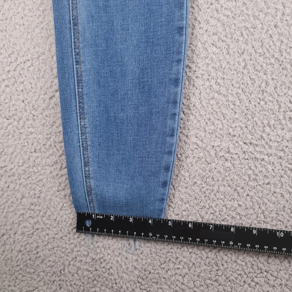 JUDY BLUE Jeans Size 7/28 Skinny Vintage Shield Pockets Raw Hem Blue Denim